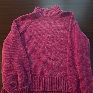 Women's Chenille Sweater - Rich Burgundy
